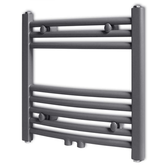 Handtuchheizkörper Warmwasser Gebogen Grau 480x480 mm - Pazzar.ch