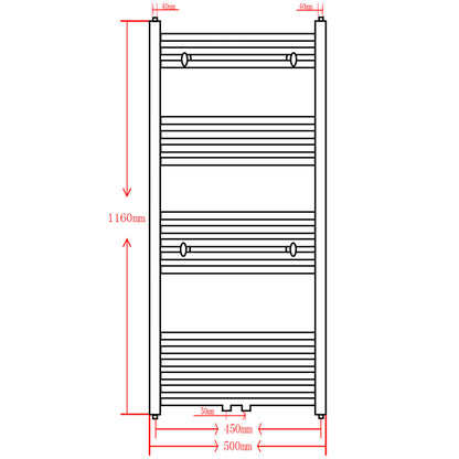 Handtuchheizkörper Warmwasser Gebogen Grau 500x1160 mm - Pazzar.ch