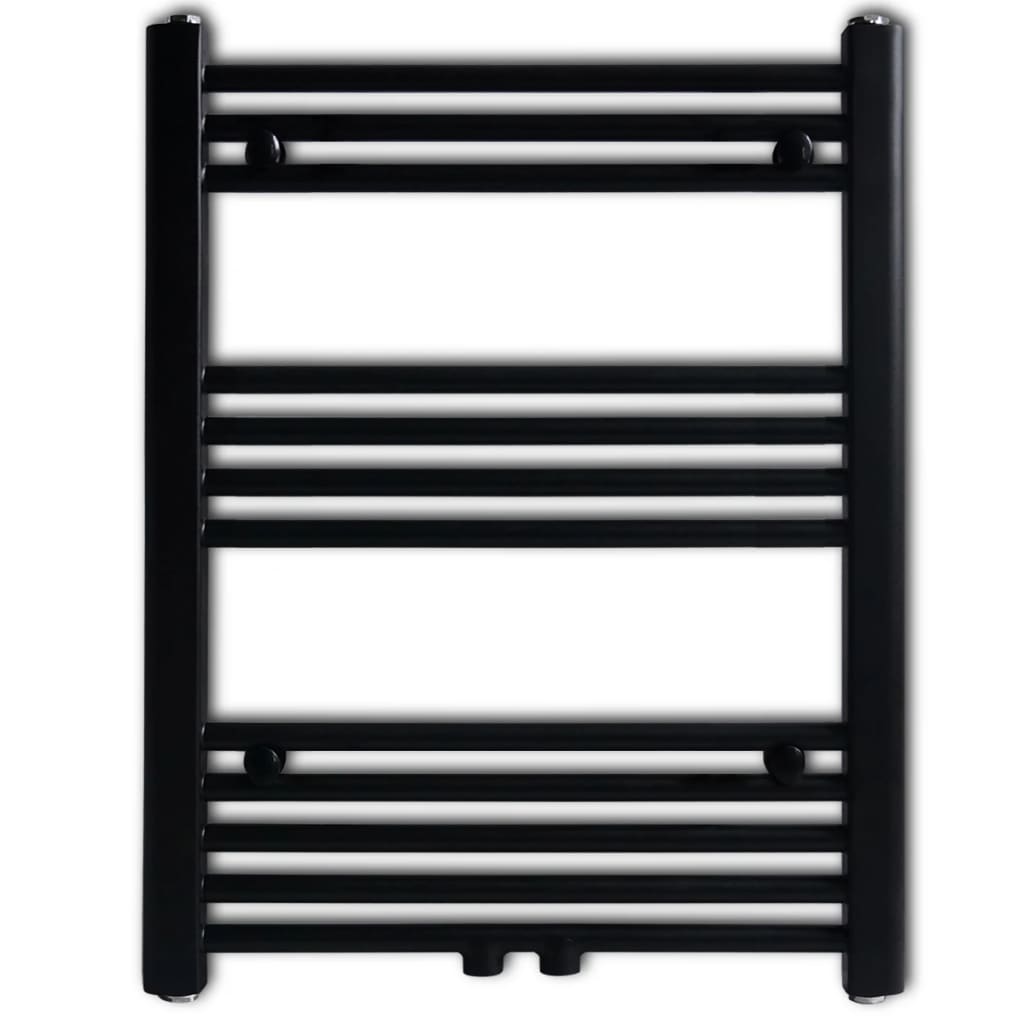 Handtuchheizkörper Warmwasser Gerade Schwarz 600x764 mm - Pazzar.ch