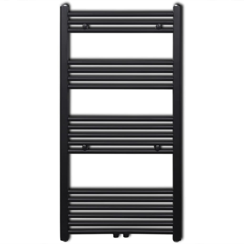 Handtuchheizkörper Warmwasser Gerade Schwarz 600x1160 mm - Pazzar.ch