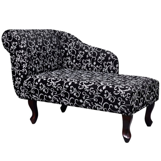 Chaiselongue Schwarz und Weiß Stoff - Pazzar.ch