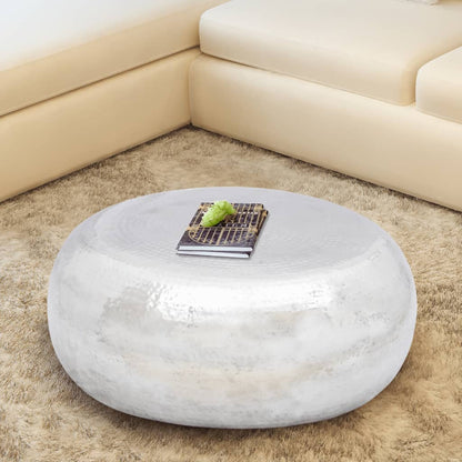 Couchtisch aus gehämmertem Aluminium Silbern - Pazzar.ch