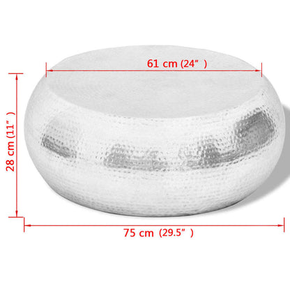 Couchtisch aus gehämmertem Aluminium Silbern - Pazzar.ch
