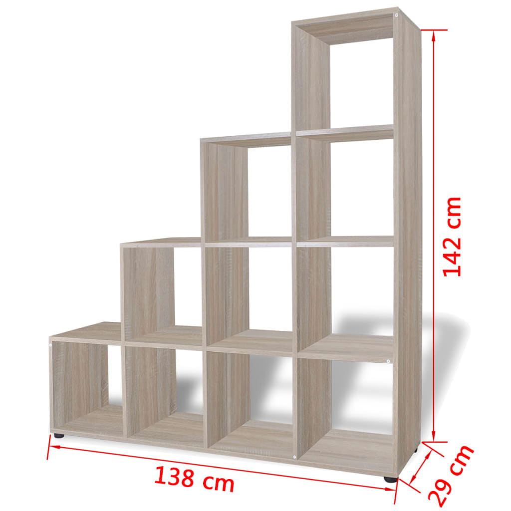 Treppenregal Bücherregal 142 cm Eiche - Pazzar.ch