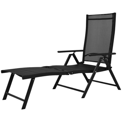Sonnenliege Klappbar Aluminium 178x63,5x96 cm Schwarz - Pazzar.ch