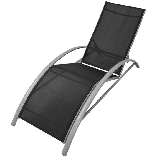 Sonnenliege Aluminium Schwarz - Pazzar.ch