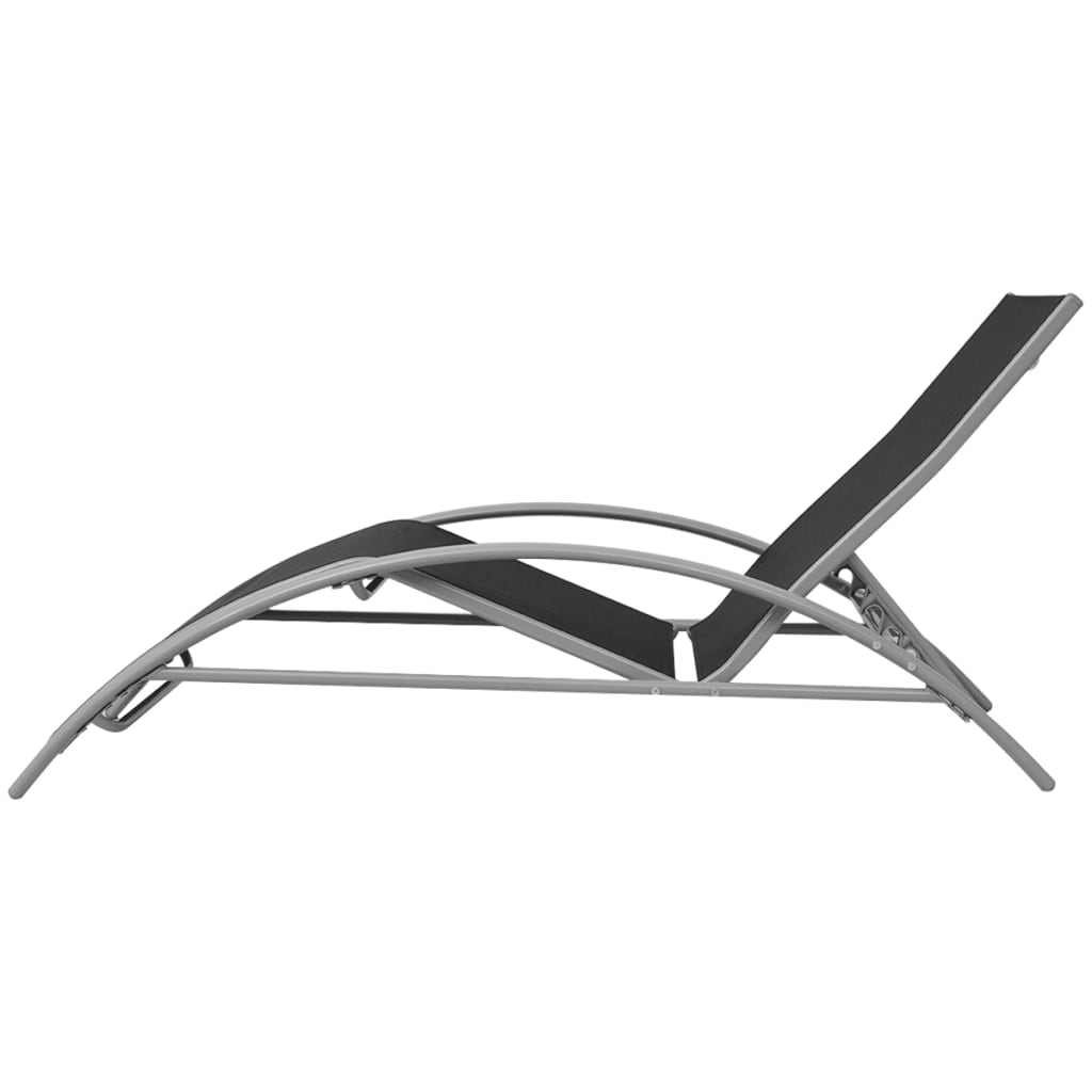 Sonnenliege Aluminium Schwarz - Pazzar.ch