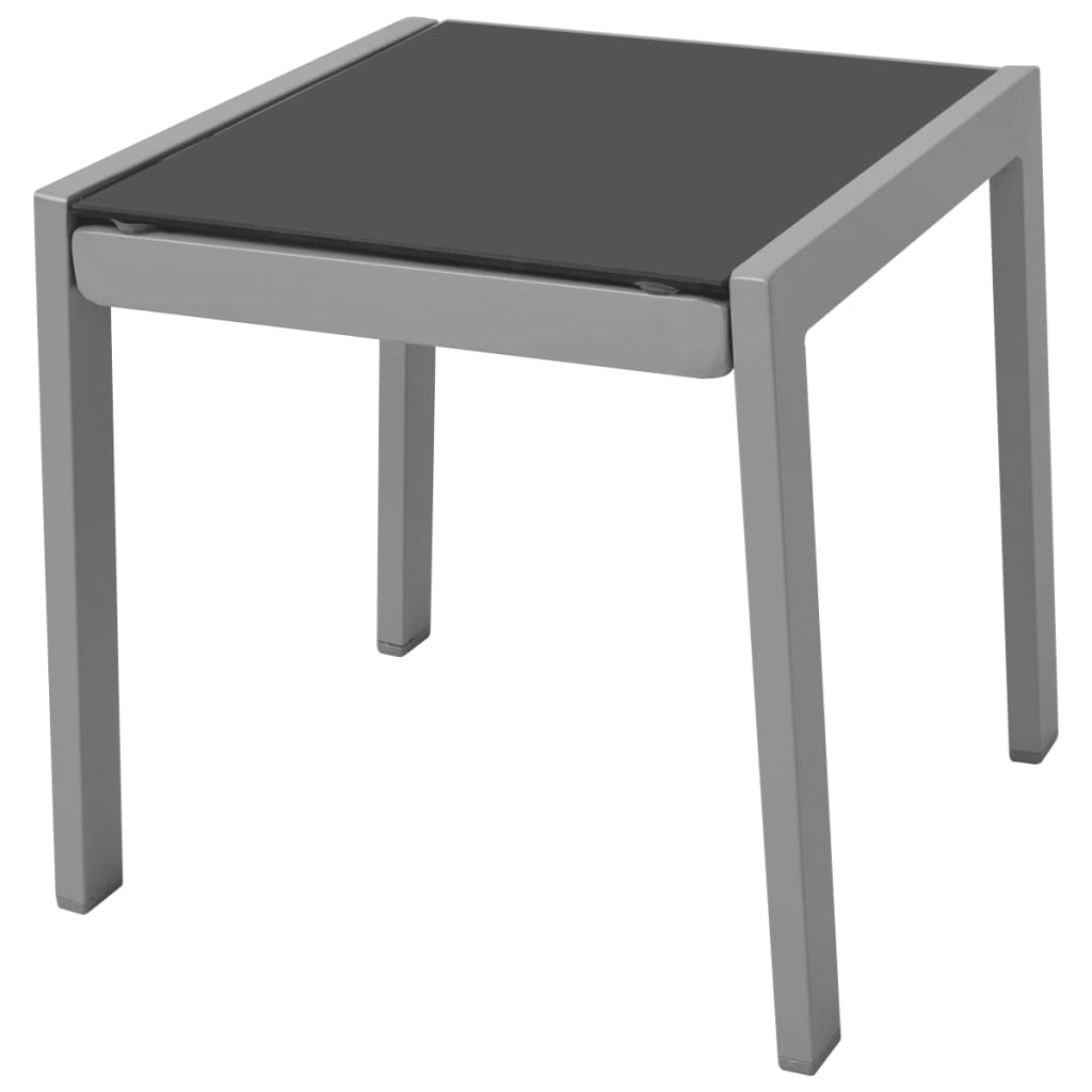 Sonnenliegen mit Tisch Aluminium Schwarz - Pazzar.ch