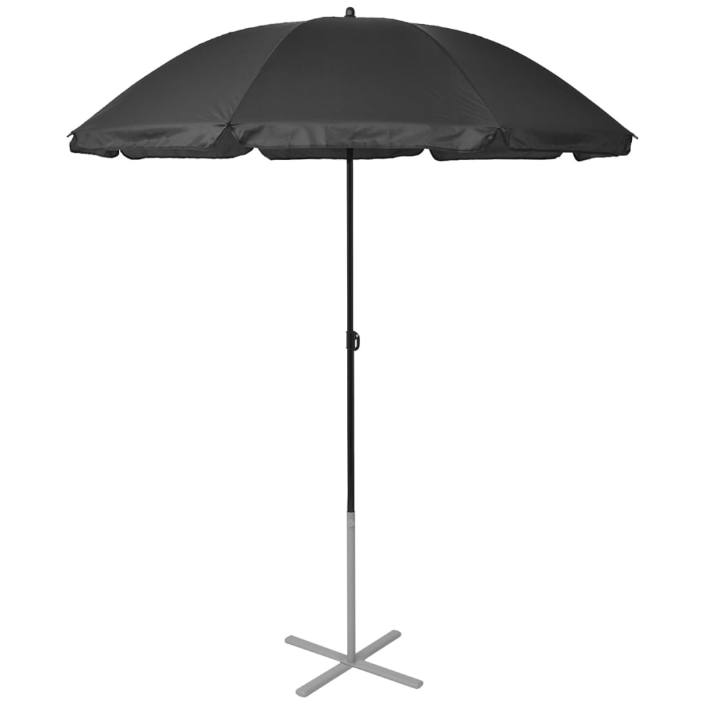Sonnenliegen mit Schirm Aluminium Schwarz - Pazzar.ch