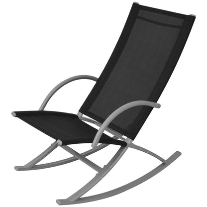 Garten-Schaukelstühle 2 Stk. Stahl und Textiline Schwarz - Pazzar.ch