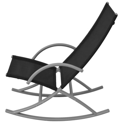 Garten-Schaukelstühle 2 Stk. Stahl und Textiline Schwarz - Pazzar.ch