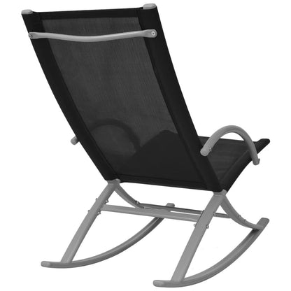 Garten-Schaukelstühle 2 Stk. Stahl und Textiline Schwarz - Pazzar.ch