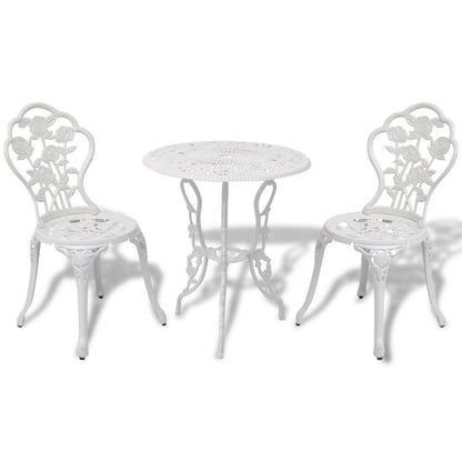 3-tlg. Bistro-Set Aluminiumguss Weiß - Pazzar.ch