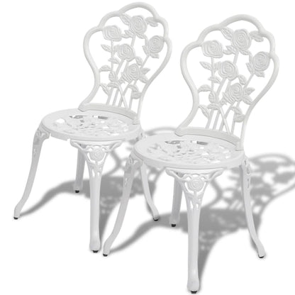 3-tlg. Bistro-Set Aluminiumguss Weiß - Pazzar.ch
