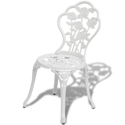 3-tlg. Bistro-Set Aluminiumguss Weiß - Pazzar.ch