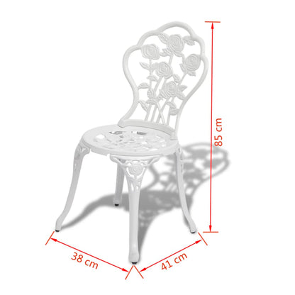 3-tlg. Bistro-Set Aluminiumguss Weiß - Pazzar.ch