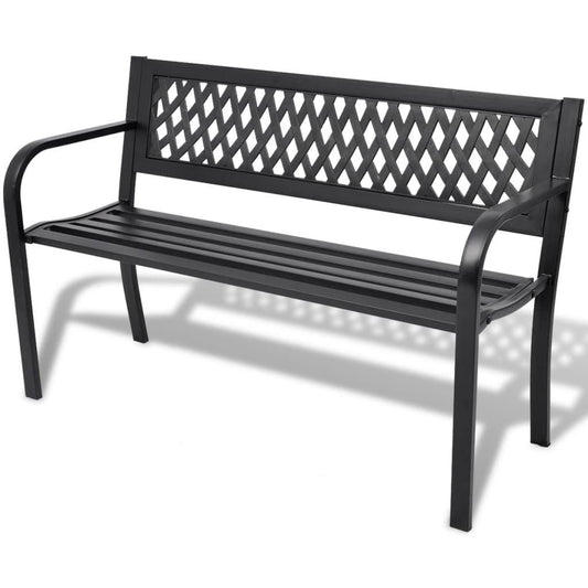 Gartenbank 118 cm Stahl Schwarz - Pazzar.ch