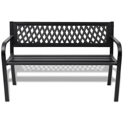Gartenbank 118 cm Stahl Schwarz - Pazzar.ch