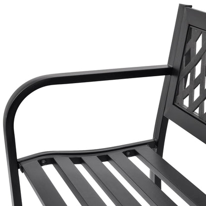 Gartenbank 118 cm Stahl Schwarz - Pazzar.ch