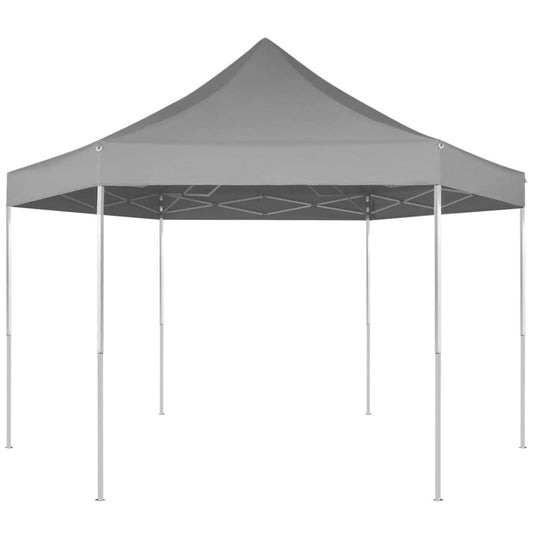 Pop-Up-Partyzelt Hexagonal Faltbar Grau 3,6x3,1 m - Pazzar.ch