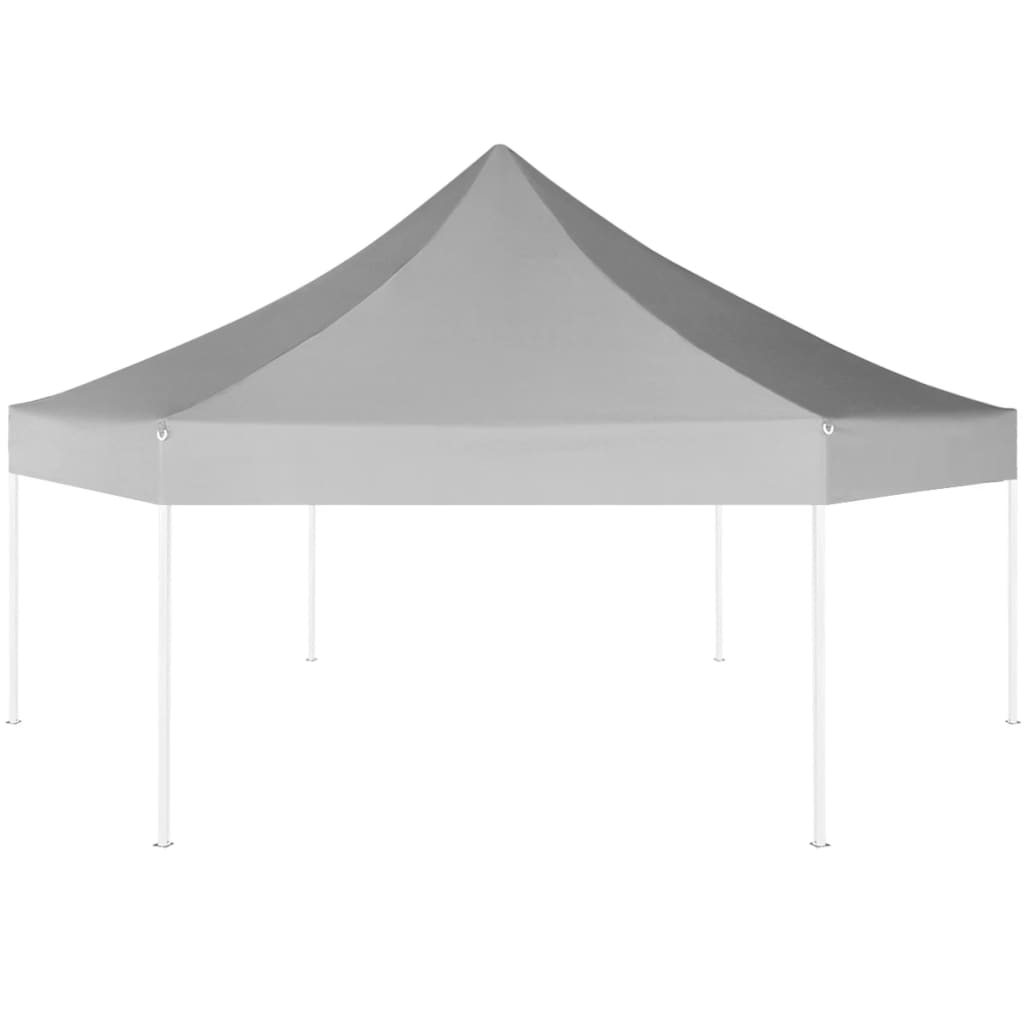 Pop-Up-Partyzelt Hexagonal Faltbar Grau 3,6x3,1 m
