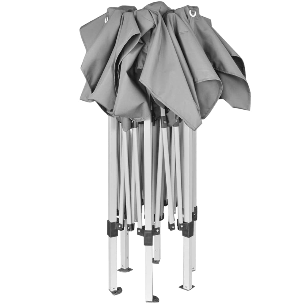 Pop-Up-Partyzelt Hexagonal Faltbar Grau 3,6x3,1 m - Pazzar.ch