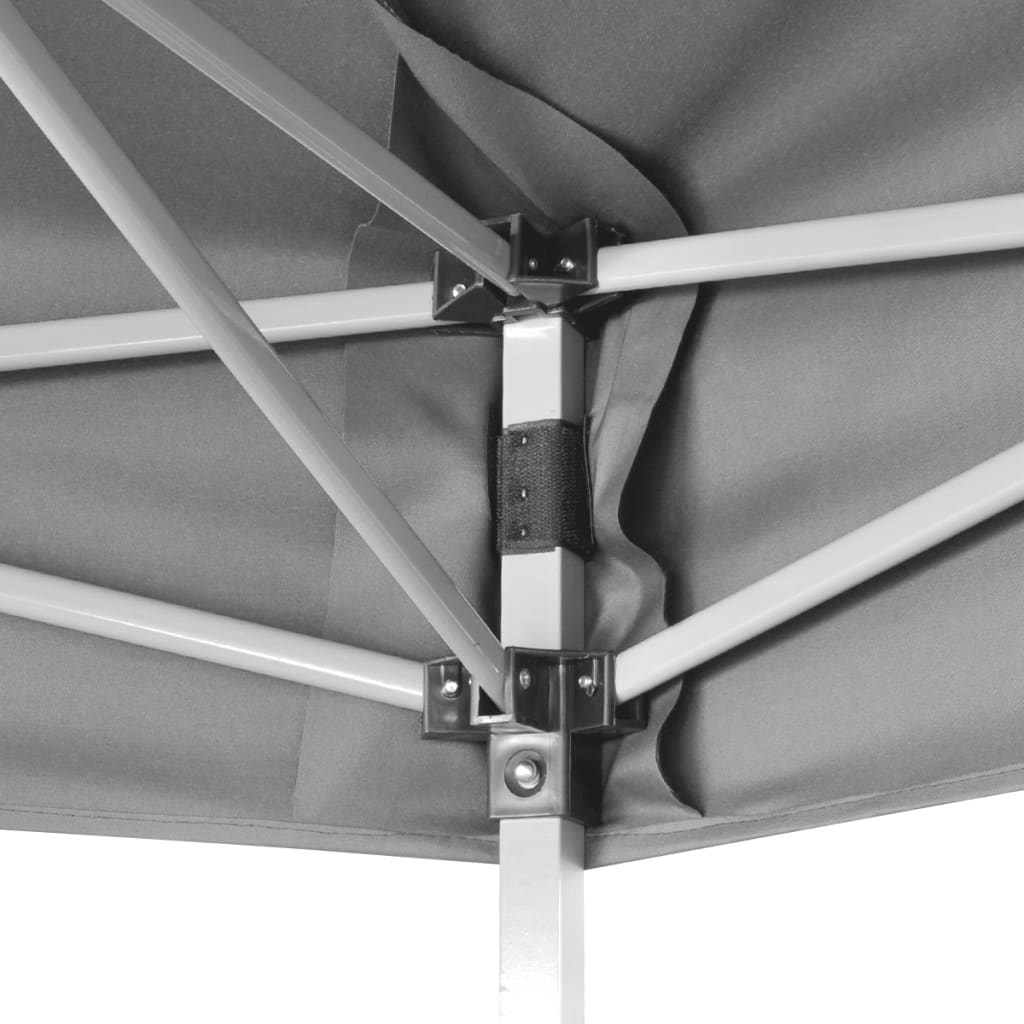 Pop-Up-Partyzelt Hexagonal Faltbar Grau 3,6x3,1 m