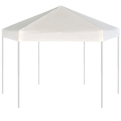 Hexagonal Pop-Up Zelt mit 6 Seitenwänden Cremeweiß 3,6x3,1 m - Pazzar.ch