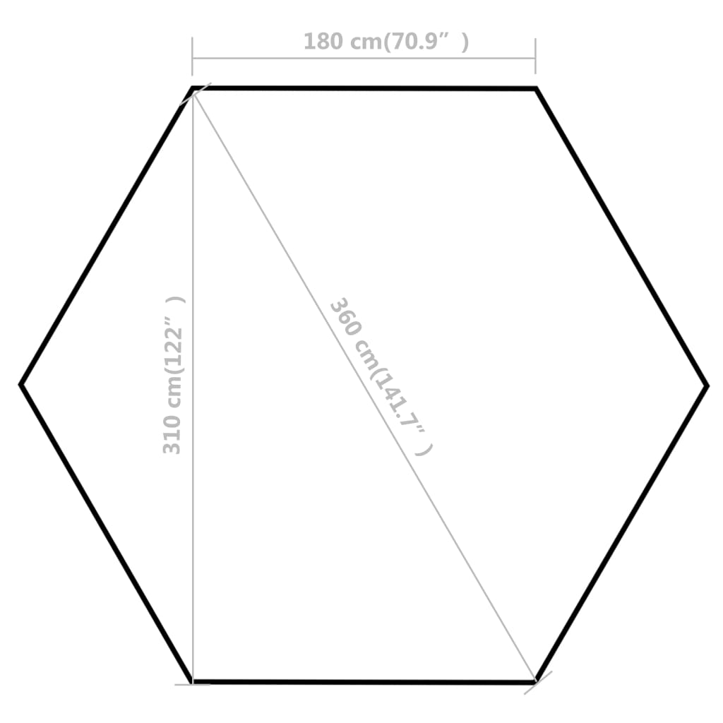 Hexagonal Pop-Up Zelt mit 6 Seitenwänden Grau 3,6x3,1 m