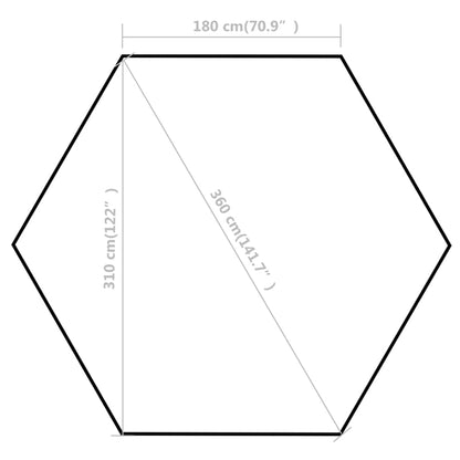 Hexagonal Pop-Up Zelt mit 6 Seitenwänden Grau 3,6x3,1 m - Pazzar.ch