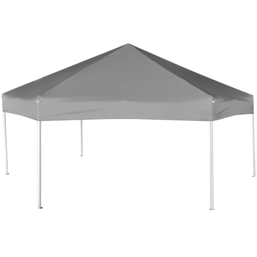 Hexagonal Pop-Up Zelt mit 6 Seitenwänden Grau 3,6x3,1 m