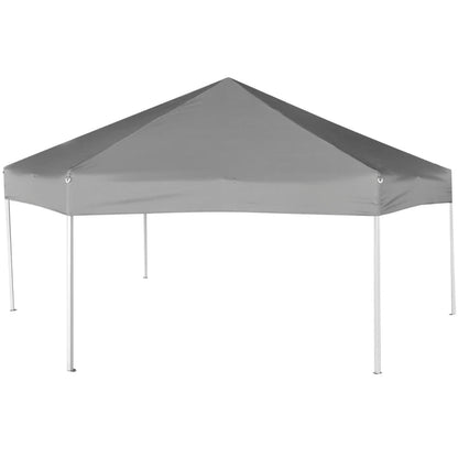 Hexagonal Pop-Up Zelt mit 6 Seitenwänden Grau 3,6x3,1 m - Pazzar.ch