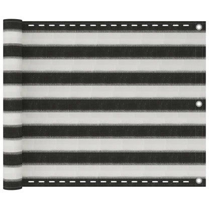 Balkonsichtschutz HDPE 75x600 cm anthrazit und weiß - Pazzar.ch