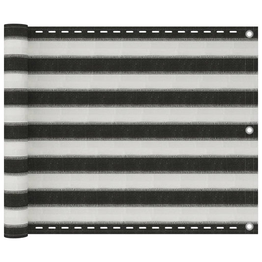 Balkonsichtschutz HDPE 75x600 cm anthrazit und weiß - Pazzar.ch