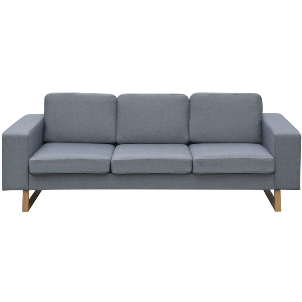 Sofa 3-Sitzer Stoff Hellgrau