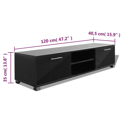 TV-Schrank Hochglanz-Schwarz 120x40,5x35 cm - Pazzar.ch