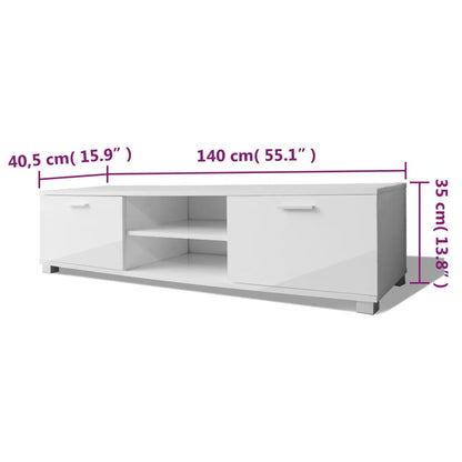TV-Schrank Hochglanz-Weiß 140x40,5x35 cm - Pazzar.ch