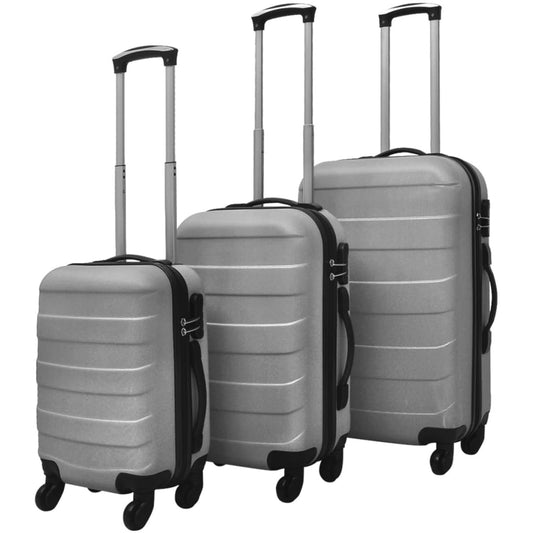 3-tlg. Hartschalenkoffer-Set Silbern 45,5/55/66 cm - Pazzar.ch
