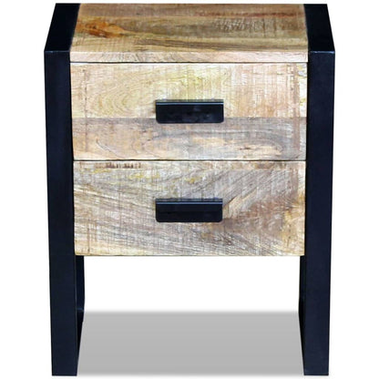 Beistelltisch mit 2 Schubladen Mango Holz 43x33x51 cm - Pazzar.ch