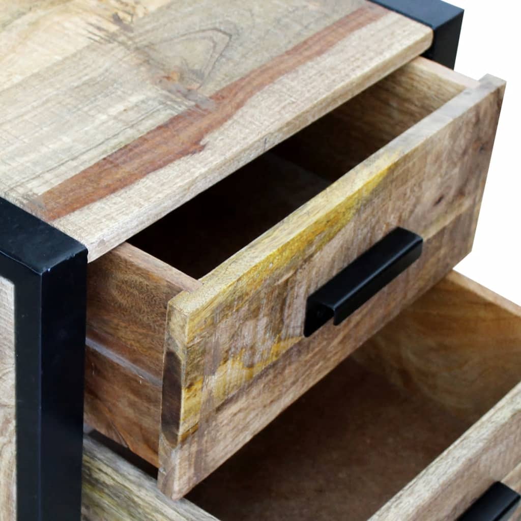 Beistelltisch mit 2 Schubladen Mango Holz 43x33x51 cm - Pazzar.ch