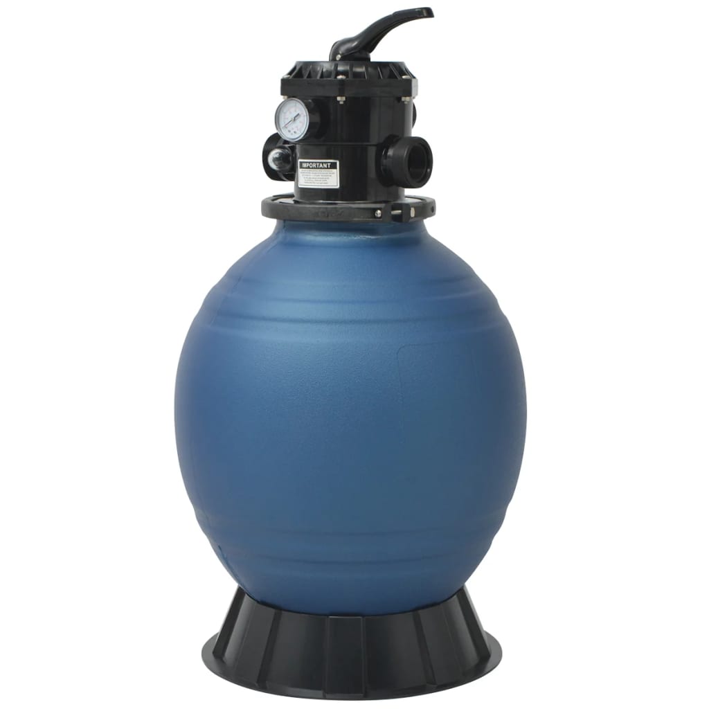 Pool-Sandfilter mit 6-Wege-Ventil Filterkessel Blau 460 mm - Pazzar.ch