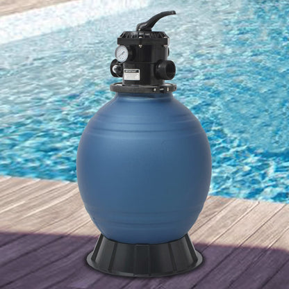 Pool-Sandfilter mit 6-Wege-Ventil Filterkessel Blau 460 mm - Pazzar.ch
