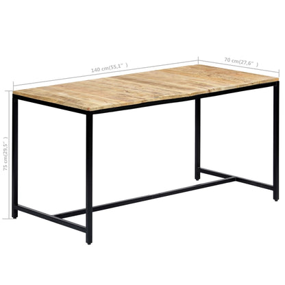 Esstisch 140 x 70 x 75 cm Massives Raues Mangoholz - Pazzar.ch