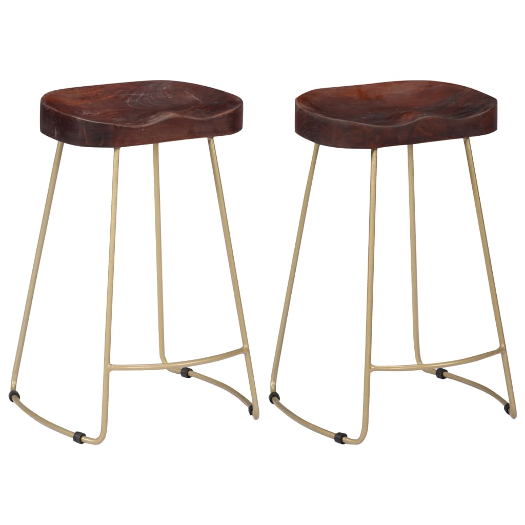 Gavin Barhocker 2 Stk. Massivholz Mango - Pazzar.ch