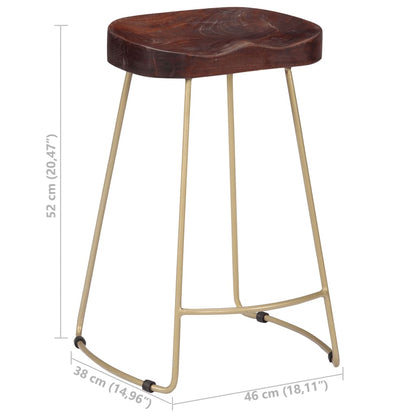 Gavin Barhocker 2 Stk. Massivholz Mango - Pazzar.ch