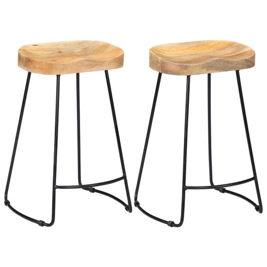 Gavin Barhocker 2 Stk. Massivholz Mango - Pazzar.ch