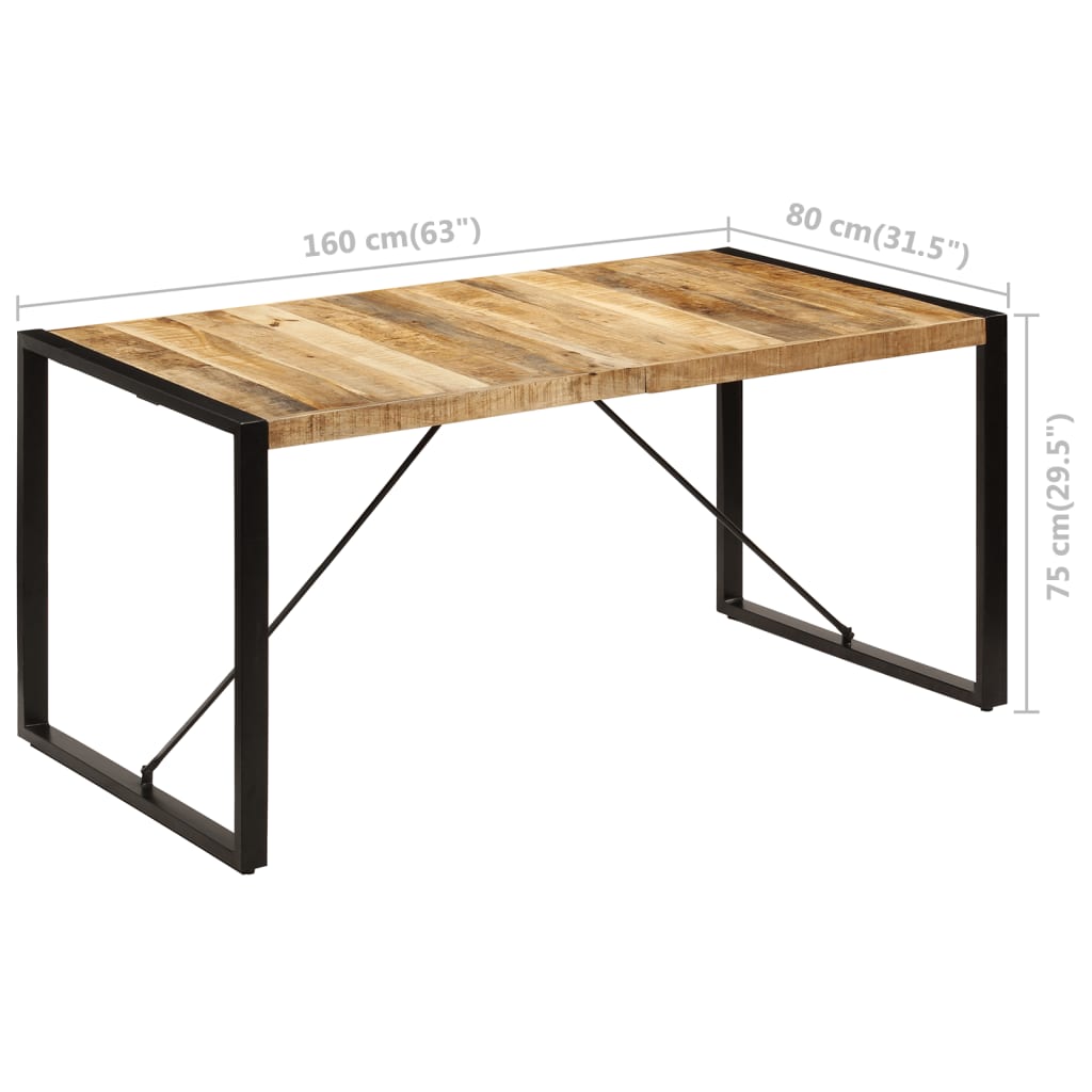 Esstisch 160 x 80 x 75 cm Mangoholz Massiv - Pazzar.ch