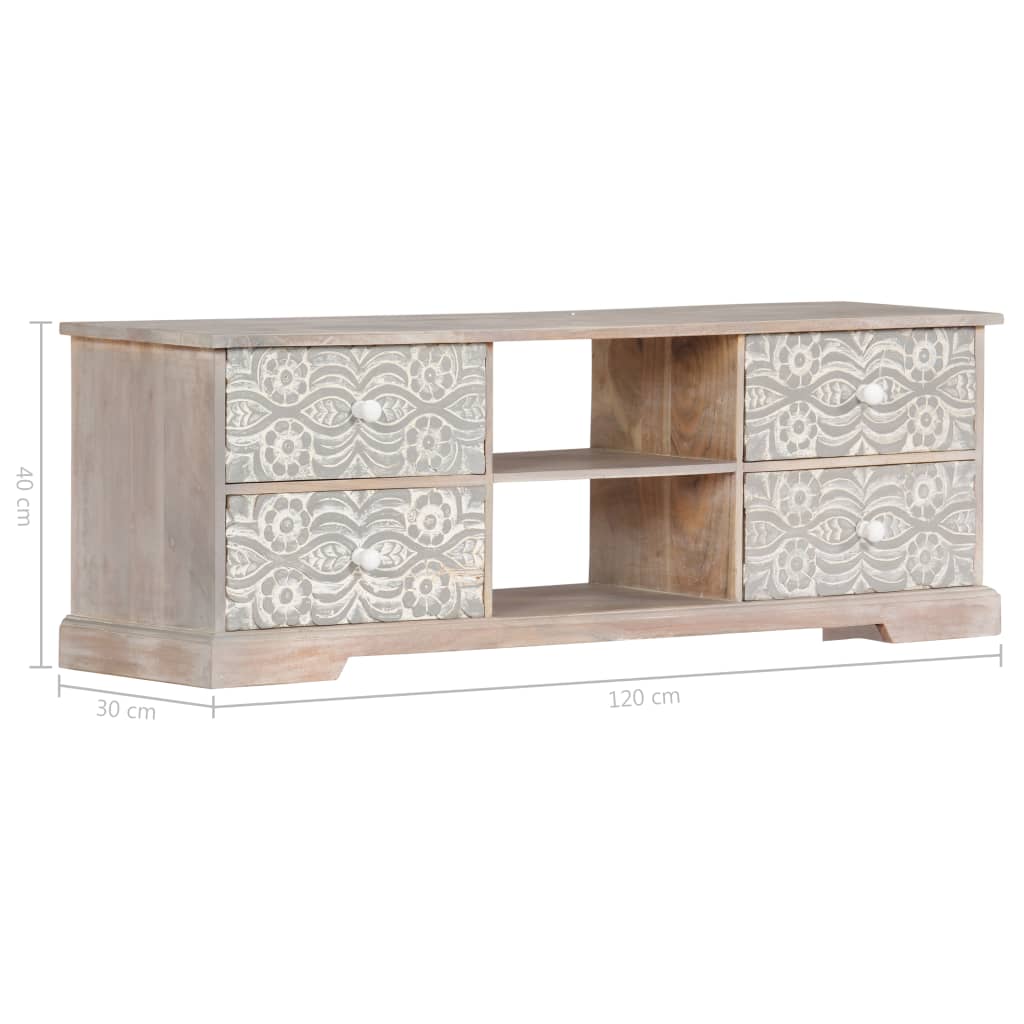 TV-Schrank 120x30x40 cm Massivholz Akazie - Pazzar.ch
