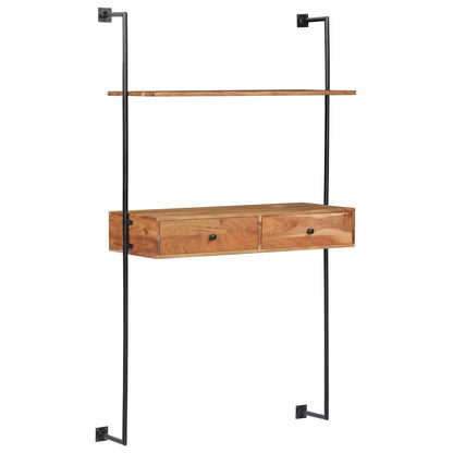 Wandschreibtisch 90 x 40 x 170 cm Massivholz Akazie - Pazzar.ch