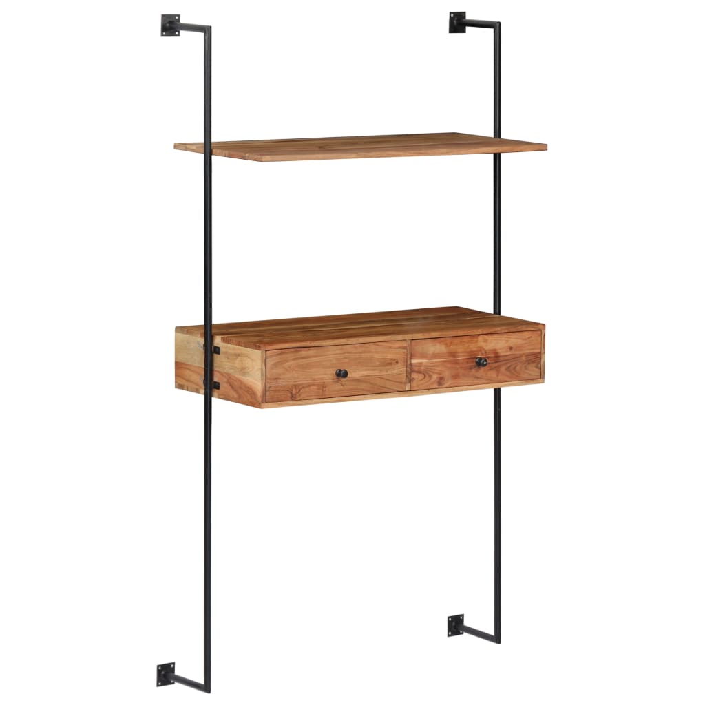 Wandschreibtisch 90 x 40 x 170 cm Massivholz Akazie - Pazzar.ch